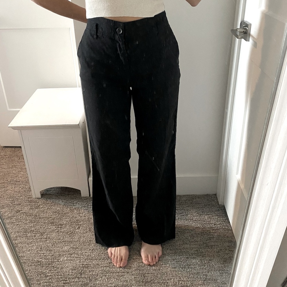 Banana Republic Harrison • linen pants • black • lightweight